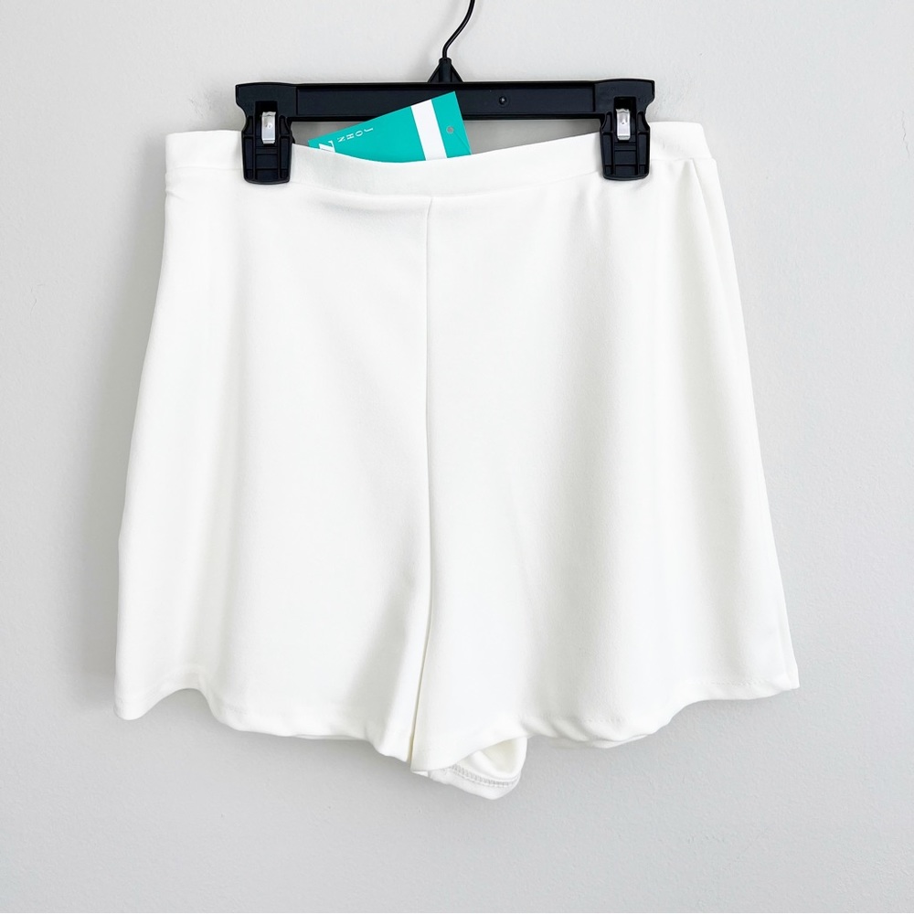 John Zack Petites High Waisted Shorts White High Rise Flowy 6